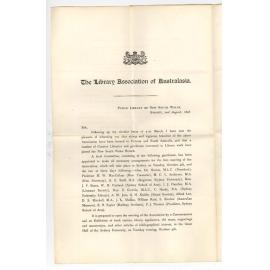 Henry Charles Lennox Anderson MA - Secretary - Library Association of Australasia - Proceedings of the Association