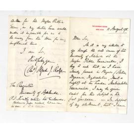 Reverend Alfred J Rolfe - Bega - Submitting documents in support of application to be credited with Physics