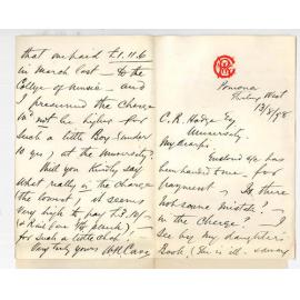 W K Cave - Stirling West - Conservatorium fees charged for sons tuition