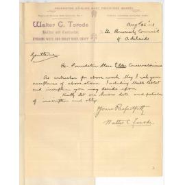 Walter C Torode - Stirling West - Offering Foundation Stone including Marble Tablet and inscription