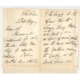 Caulfield Barton - Port Pirie - Acknowledging receipt of Certificates - Suggestions Theory Paper