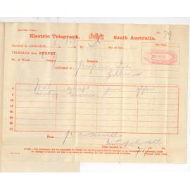 P A Howells - Hotel Metropole Sydney - Orchestra accepting offer to cooperate with Madame Sherwin