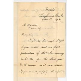 Henry Harper Formby - Langhornes Creek - Particulars 3rd Year MB Course