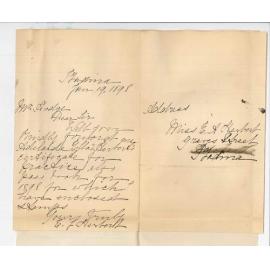 Miss E A Herbert - Kadina - Application for Certificate Practice of Music and Pamphlet for 1898