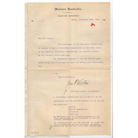 James P Walton - per Inspector General of Schools - Holding Preliminary Exam in Perth