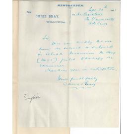 Chris Bray - Willunga - In what subject did M M Bray No 75 fail