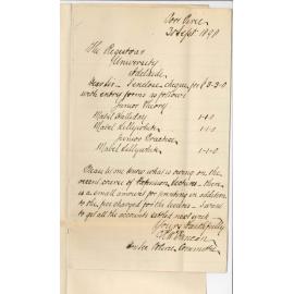 K W Duncan - Port Pirie - Entries for Music Exams - What amount owing on recent course of Extension Lectures