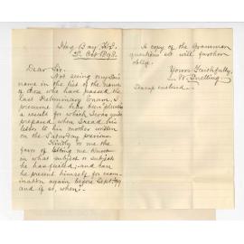 W Snelling - Hog Bay Kangaroo Island - Sons failure in Preliminary Examination - In what subjects did he fail - When is next Preliminary Exam