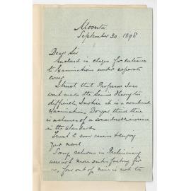 Dr J H G Drummond - Moonta - Concerning Exam in Senior Theory of Music