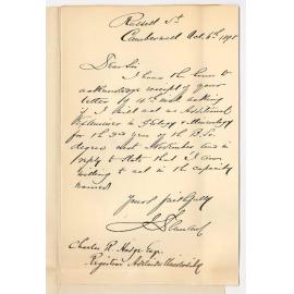 J Dennant - Camberwell - Will act as Examiner in Geology and Mineralogy for the 3rd Year of BSc Examination in November 1898