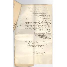 Thomas Playford - Agent General - London - Forwarding Statement of Account and Vouchers