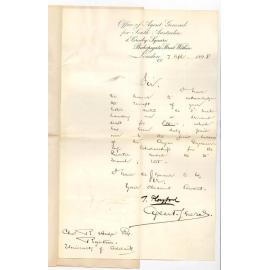 Thomas Playford - Agent General - London - Receipt Draft for £50