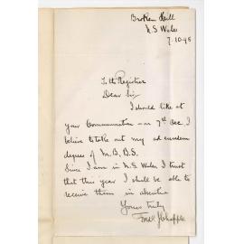 Frederic John Chapple - Broken Hill - Wishing to take out ad eundem degrees of MB and BSc at the Commemoration