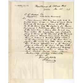 T J Greenway FCS FIC - Requesting his son aged 16 in April enter BSc Course etc from commencement next Term