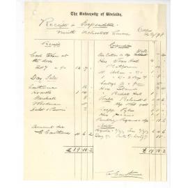 Charles Cawthorne - Adelaide - Statement of Accounts - 9th Orchestral Concert