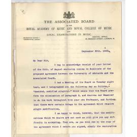 Samuel Aitken - Associated Board London - Proposed agreement between University and Associated Board