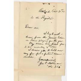 George E Holman - Adelaide - Withdrawing from Junior Piano examination