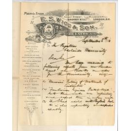 E S Wigg and Son - Adelaide - Concerning Books for Library