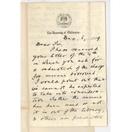 E H Bromby - University of Melbourne - Conservatorium of Music Melbourne Accounts for loan of Music