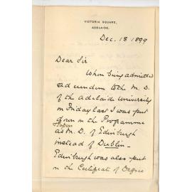 C W Hamilton MD - Adelaide - Error in Degree Certificate