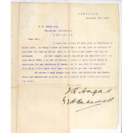 J H Angas - Adelaide - Concerning Bartagunyah Lands