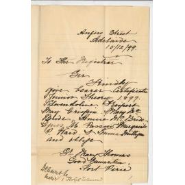 Sister Mary Thomas - Good Samaritan - Port Pirie - Requesting Certificates