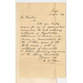 Clement Armour Verco - Crafers - Request for MB Certificates 1st 2nd 3rd Years