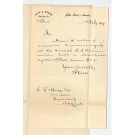 Frederick Phillips Keats - Moonta - Entry for LLB Exam in March