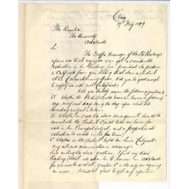 R Davies - Clare - Particulars regarding Conservatorium