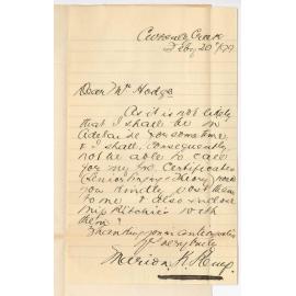 Marion Kirkwood Kemp - Currency Creek - Request for Certificates