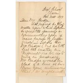 Mrs F E Harward - Clare - Concerning Supervisors at Exams at Clare