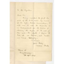 Miss Caroline Clark - Knightsbridge - Concerning BA Course 3rd Year