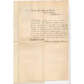 Frederick Phillips Keats - Moonta - Application to Faculty of Laws