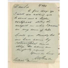 A W Goyder - Ballarat - Subjects passed in 2nd and 3rd Years of BSc Course