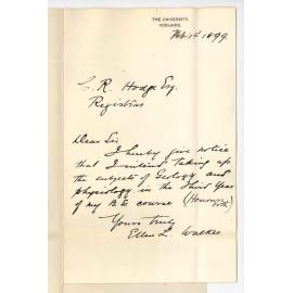 Miss Ellen L Walker - University - Subjects in 3rd Year BSc Course