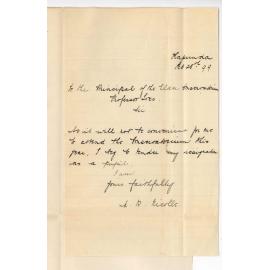 Miss Mabel R Nicolle - Kapunda - Will discontinue lessons at Conservatorium