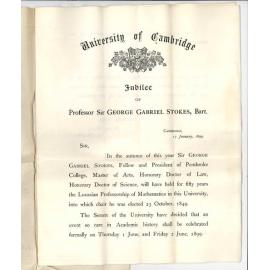 Alex Hill - University of Cambridge - Jubilee of Professor Sir George Gabriel Stokes Bart