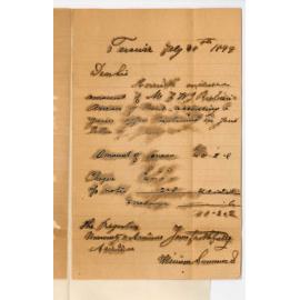 William Summers - Terowie - Forwarding cheque for Arrears of Rent Account Mr F W J Rubien