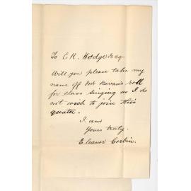 Miss Eleanor Corbin - Will not continue as a Student in Mr Bevans Class