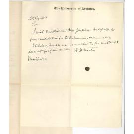 Miss A M Martin - University - Withdrawing Candidate No 214 from Preliminary