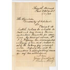 Miss Bessie Kelly - East Adelaide - Will discontinue lessons at Conservatorium