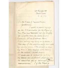 Miss Adelaide V Forrester - Kent Town - Exemption from attendance on Lectures in Music Bachelor Course