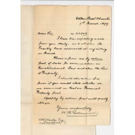 William Beazley Goldsworthy - Moonta - Regarding Law Examinations