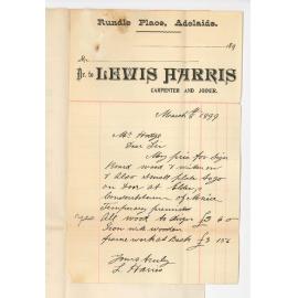 W Ehmcke and Gaetjens and Lewis Harris - Cost of Signboard at Conservatorium