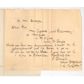 L M Lucas - Glenelg - Will call at office on Saturday