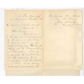 Thomas H Jones - University - Thanking Council for Appointment