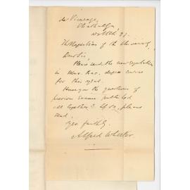 Alfred Wheeler - Strathalbyn - Request for Mus Bac Pamphlet