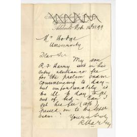 R Harry - Adelaide - R F Harry not able to attend Preliminary Examination