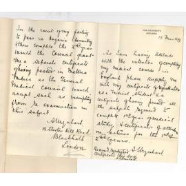 Alfred James Urquhart - The University - Request for MB Certificates