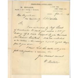 W Muller - London - Forwarding Invoice and Bill of Lading Case of Books